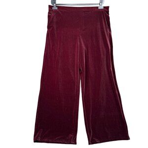 Time And Tru Velvet Wide Leg Pants XXL (20) Rustic Plum Color pull on